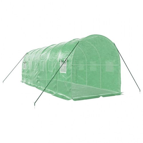 Drivhus med stålstel 12 m² - 6×2×2 m, grøn