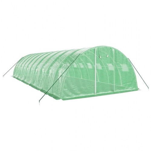 Drivhus med stålstel 40 m² - 10 × 4 × 2 m, grøn