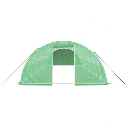 Drivhus med stålstel 40 m² - 10 × 4 × 2 m, grøn