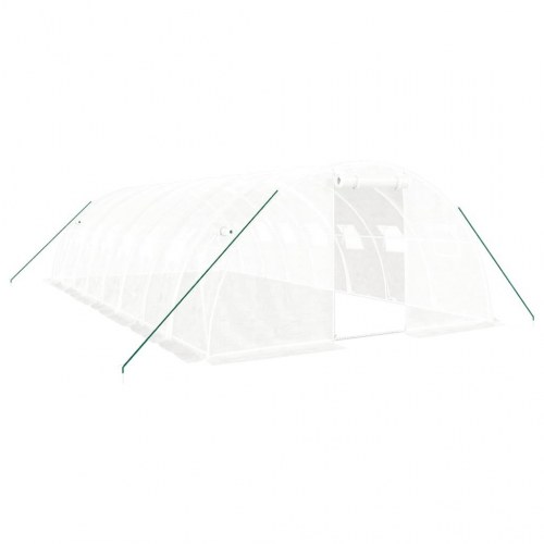 Drivhus med stålstel 32 m² - 8 × 4 × 2 m, hvid