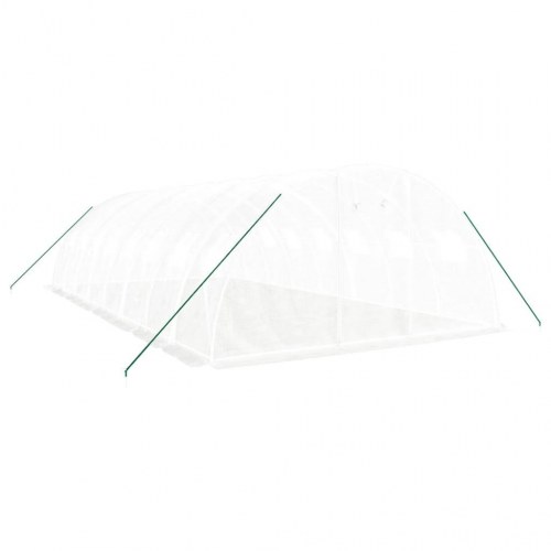 Drivhus med stålstel 32 m² - 8 × 4 × 2 m, hvid