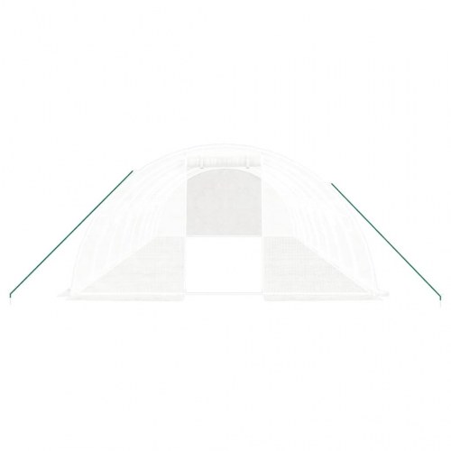 Drivhus med stålstel 32 m² - 8 × 4 × 2 m, hvid
