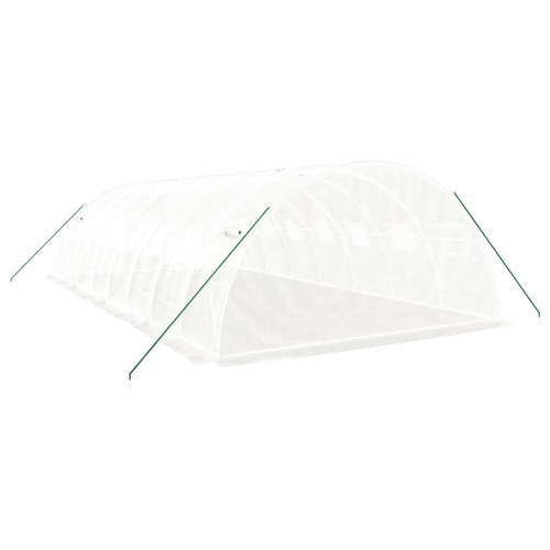 Drivhus med stålstel 32 m² - 8 × 4 × 2 m, hvid