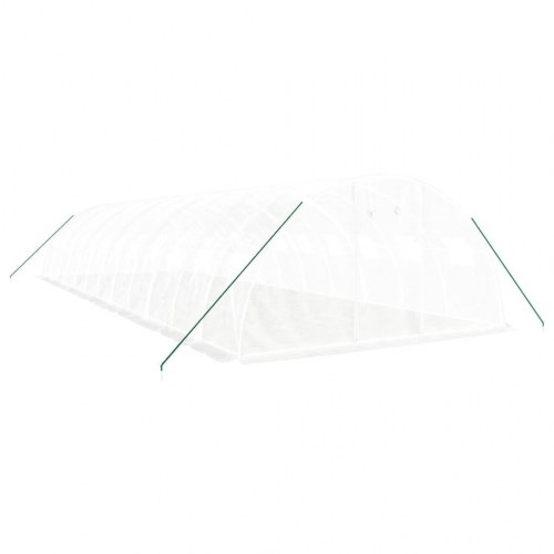 Drivhus med stålstel 48 m² 12 x 4 x 2 m - hvid
