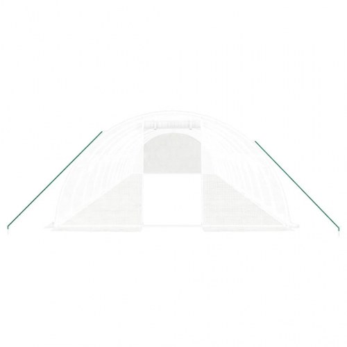 Drivhus med stålstel 48 m² 12 x 4 x 2 m - hvid
