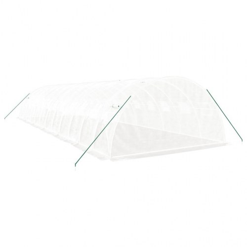 Drivhus med stålstel 48 m² 12 x 4 x 2 m - hvid