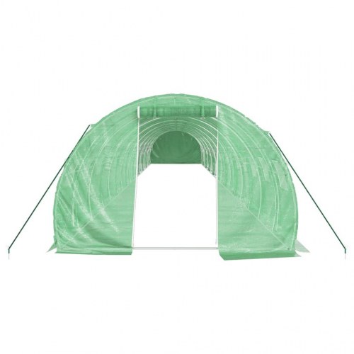 Drivhus med stålstel 54 m² - 18 × 3 × 2 m, grøn