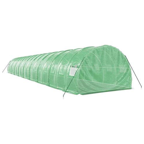 Drivhus med stålstel 54 m² 18x3x2 m grøn