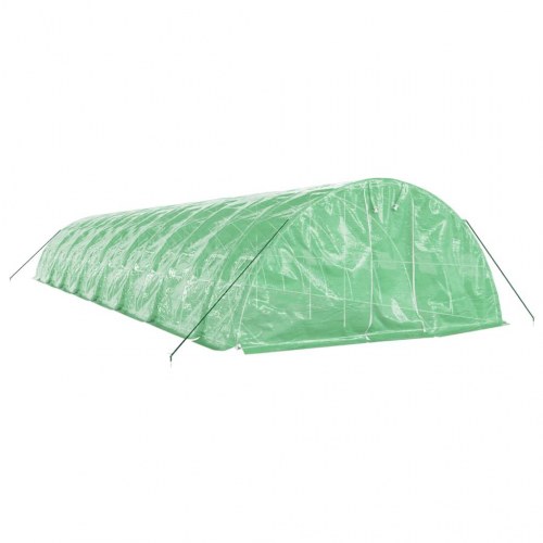 Drivhus med stålstel 80 m² - 16 × 5 × 2,3 m, grøn