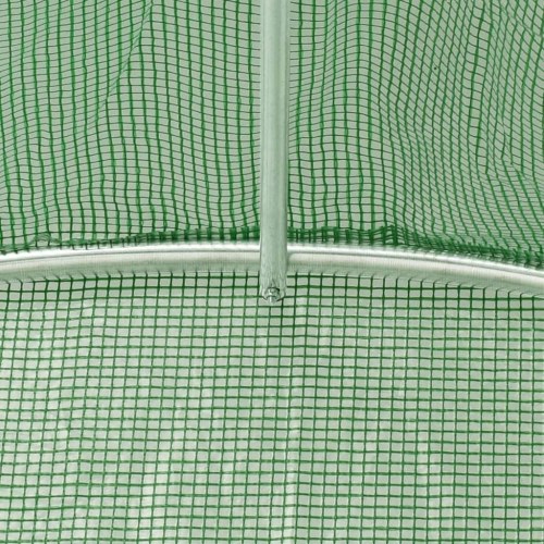 Drivhus med stålstel 80 m² - 16 × 5 × 2,3 m, grøn
