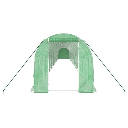 Drivhus med stålstel 40 m² - 20 × 2 × 2 m, grøn