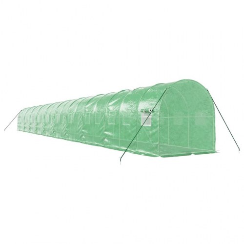 Drivhus med stålstel 40 m² - 20 × 2 × 2 m, grøn
