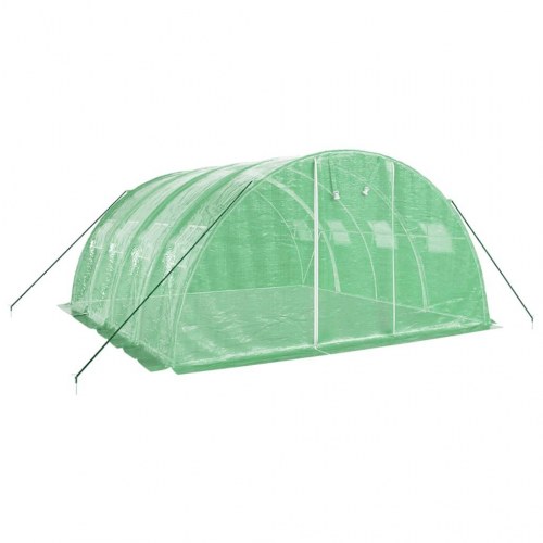 Drivhus med stålstel 16 m² - 4×4×2 m, grøn