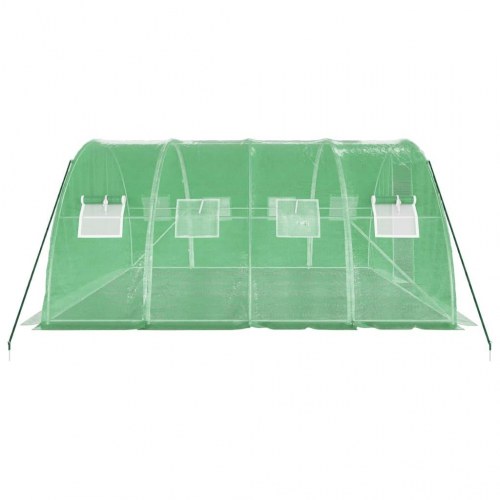 Drivhus med stålstel 16 m² - 4×4×2 m, grøn