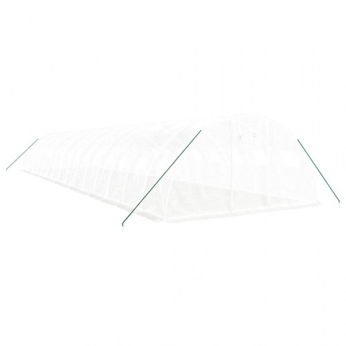 Drivhus med stålstel 64 m² 16x4x2 m hvid