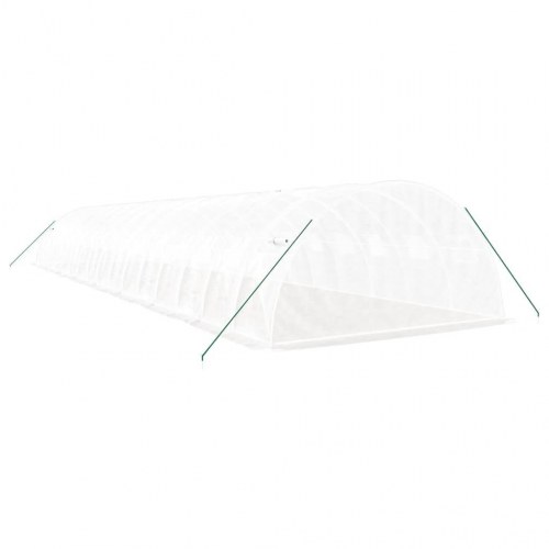 Drivhus med stålstel 64 m² 16x4x2 m hvid