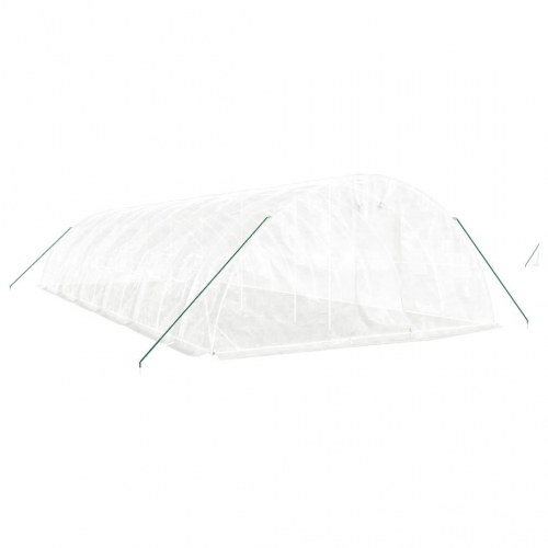 Drivhus med stålstel 60 m² 12 x 5 x 2,3 m hvid