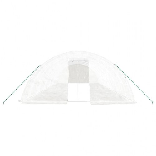 Drivhus med stålstel 60 m² 12 x 5 x 2,3 m hvid