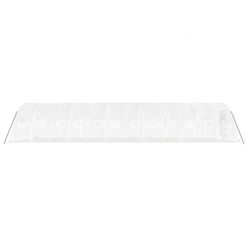 Drivhus med stålstel 60 m² 12 x 5 x 2,3 m hvid
