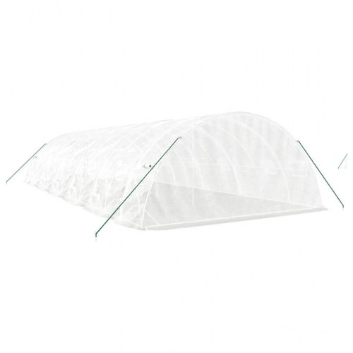 Drivhus med stålstel 60 m² 12 x 5 x 2,3 m hvid
