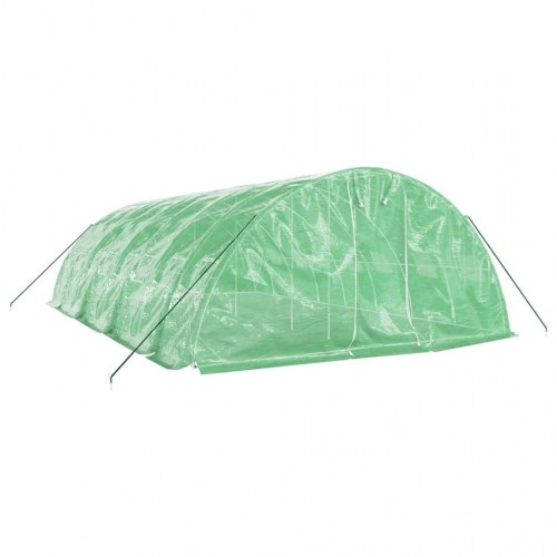 Drivhus med stålstel 40 m² - 8×5×2,3 m, grøn