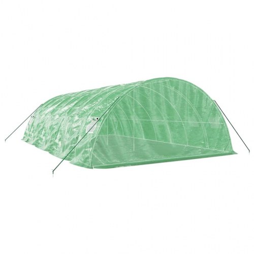Drivhus med stålstel 40 m² - 8×5×2,3 m, grøn