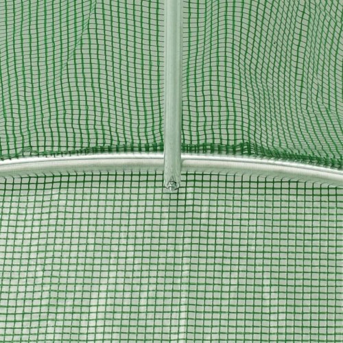 Drivhus med stålstel 40 m² - 8×5×2,3 m, grøn