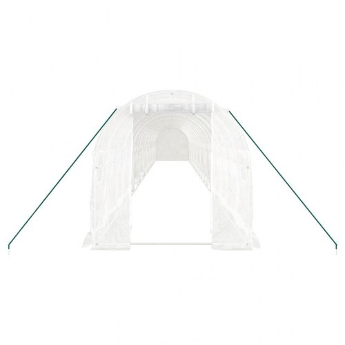 Drivhus med stålstel 36 m² 18 x 2 x 2 m hvid