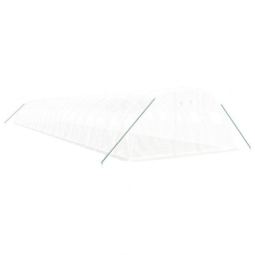 Drivhus med stålstel 80 m² 20 x 4 x 2 m hvid