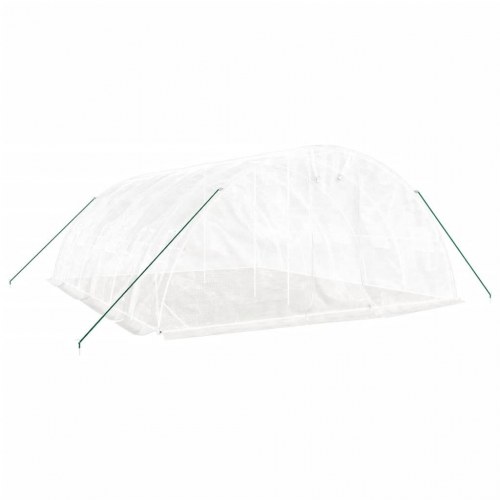 Drivhus med stålstel 30 m² 6 x 5 x 2,3 m hvid