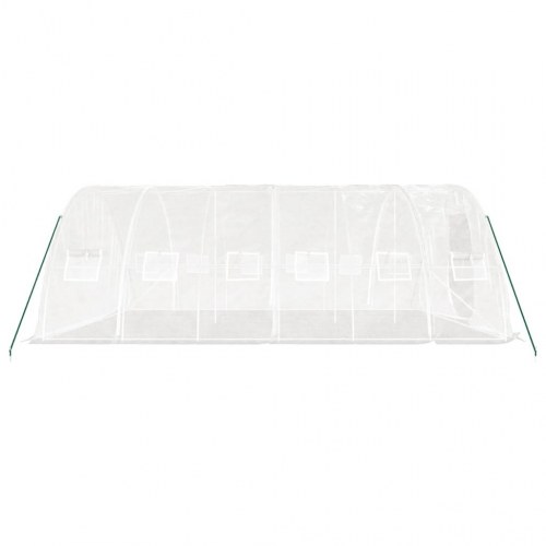 Drivhus med stålstel 30 m² 6 x 5 x 2,3 m hvid