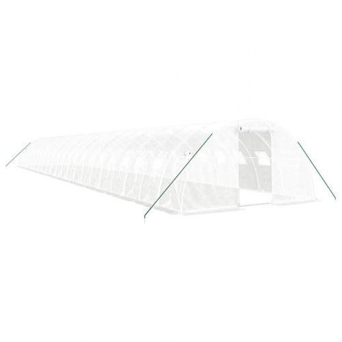 Drivhus med stålstel 88 m² 22 x 4 x 2 m hvid