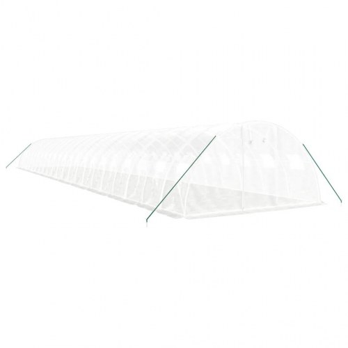 Drivhus med stålstel 88 m² 22 x 4 x 2 m hvid
