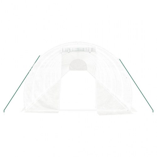 Drivhus med stålstel 72 m² - 24 × 3 × 2 m, hvid