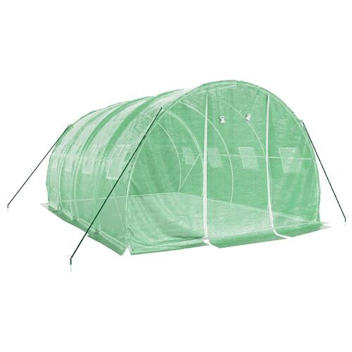Drivhus med stålstel 12 m² 4x3x2 m grøn