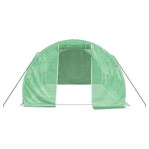 Drivhus med stålstel 12 m² 4x3x2 m grøn