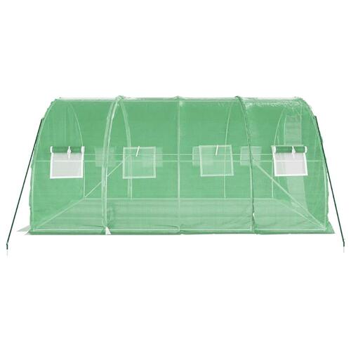 Drivhus med stålstel 12 m² 4x3x2 m grøn