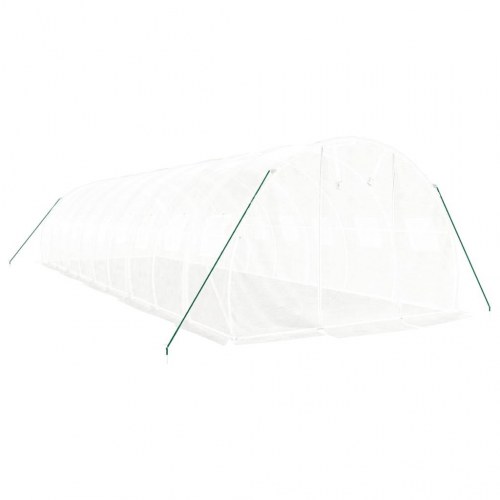 Drivhus med stålstel 30 m² 10x3x2 m hvid