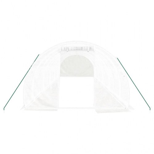 Drivhus med stålstel 30 m² 10x3x2 m hvid