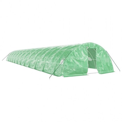 Drivhus med stålstel 120 m² - 24×5×2,3 m, grøn