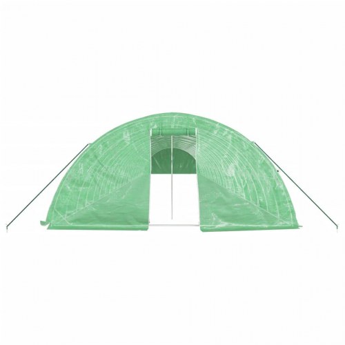 Drivhus med stålstel 120 m² - 24×5×2,3 m, grøn