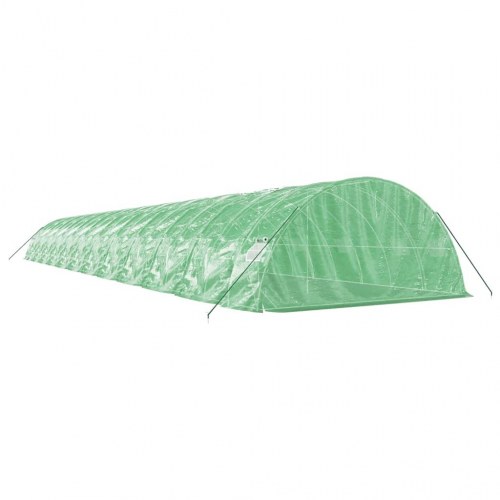 Drivhus med stålstel 120 m² - 24×5×2,3 m, grøn