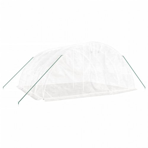 Drivhus med stålramme - hvid polytunnel 20 m² (5×4×2,3 m)