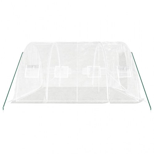 Drivhus med stålramme - hvid polytunnel 20 m² (5×4×2,3 m)