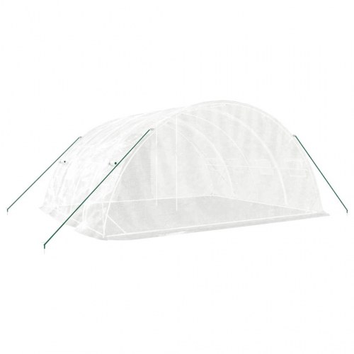 Drivhus med stålramme - hvid polytunnel 20 m² (5×4×2,3 m)