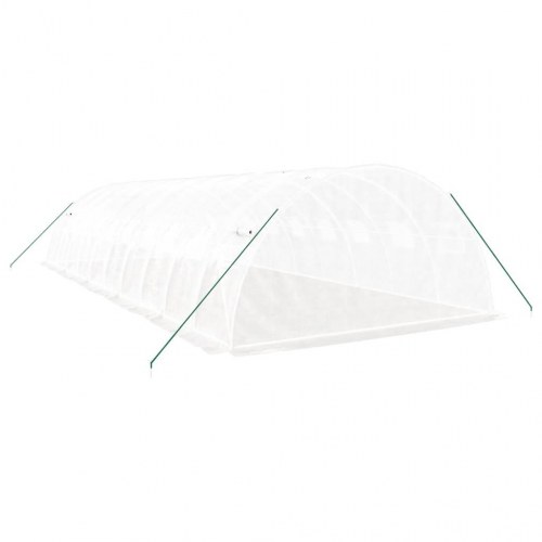 Drivhus med stålstel 40 m² 10 x 4 x 2 m hvid