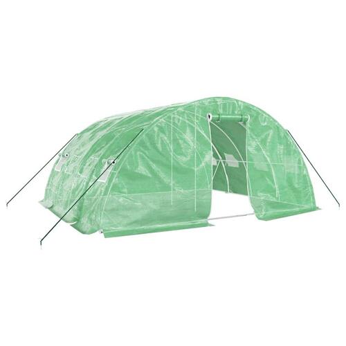 Drivhus med stålstel 20 m² 5x4x2,3 m grøn