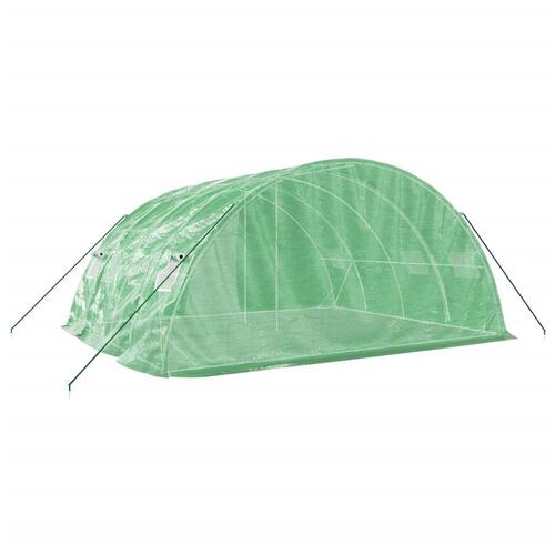 Drivhus med stålstel 20 m² 5x4x2,3 m grøn