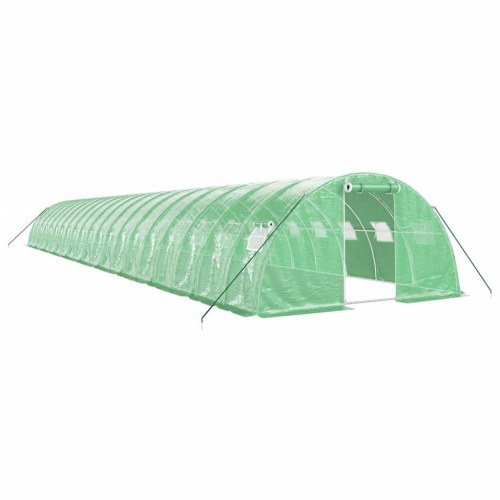 Drivhus med stålstel 80 m² 20 x 4 x 2 m grøn