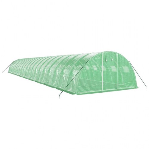 Drivhus med stålstel 80 m² 20 x 4 x 2 m grøn